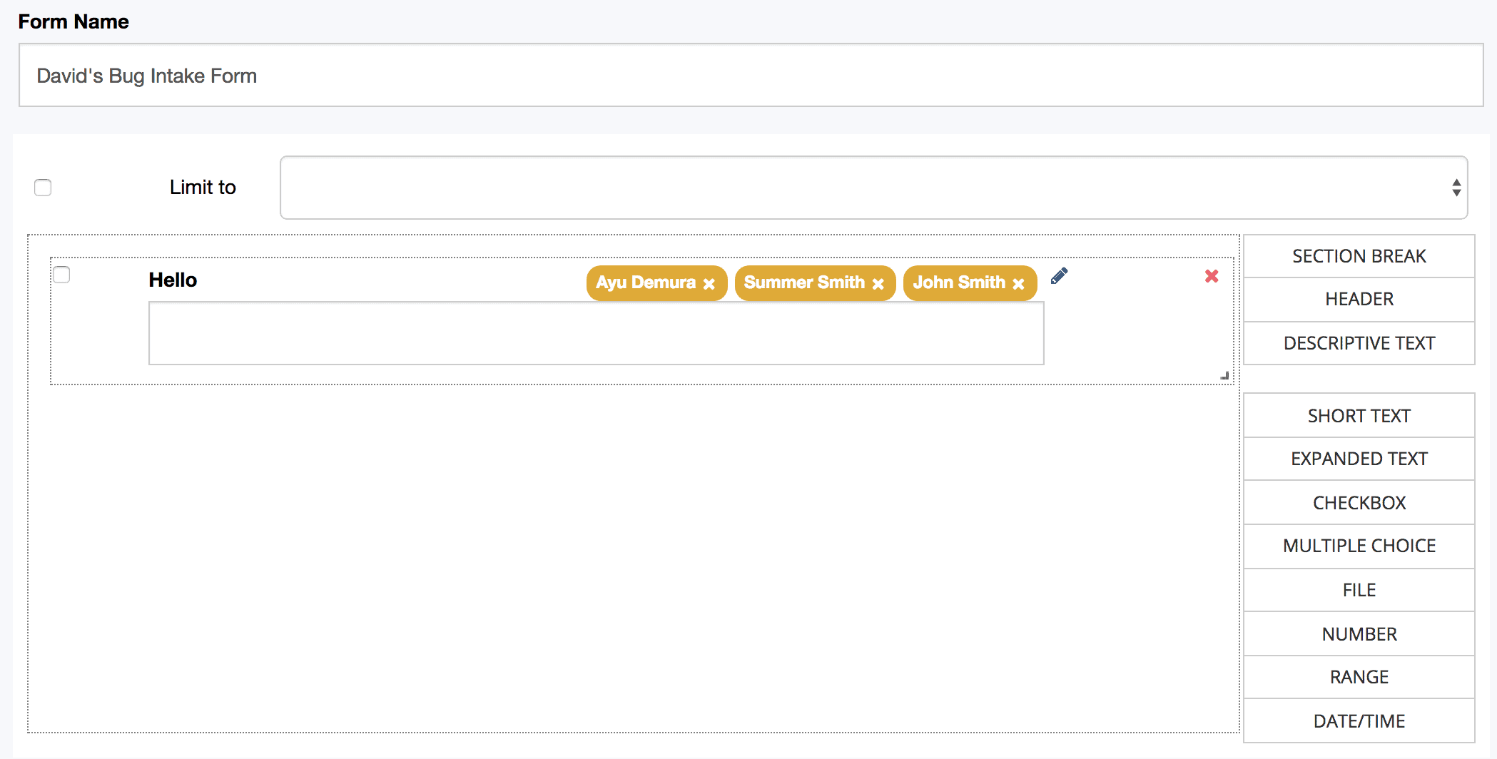 Form_Builder_Assignment Assign Questions to Specified Users
