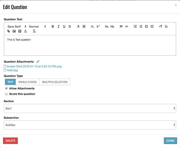 Create_Attachments_on_Questions Add an Attachment to a Question